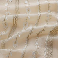 chiffon fabric gold thread three dimensional embroidery fabric for skirt clothing cheongsam tablecloth handmade diy fabric
