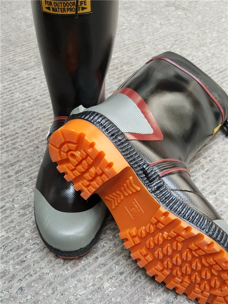 Качественные резиновые сапоги белые большой размер водонепроницаемые длинные