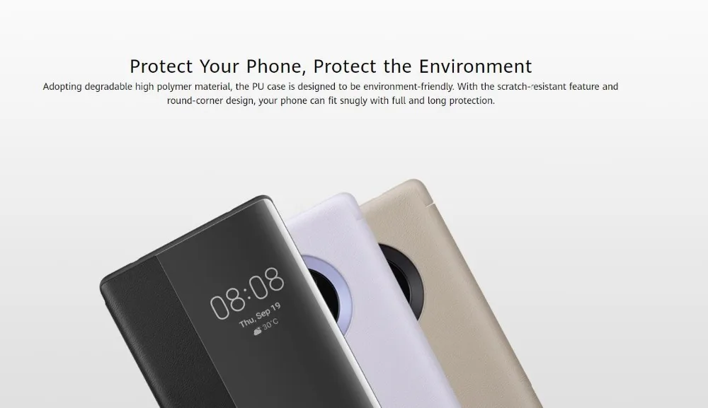 HUAWEI Коврики 30 Pro Чехол Официальный PU Коврики риал с изысканные ткани на ощупь поверхность 4 Угловая защита