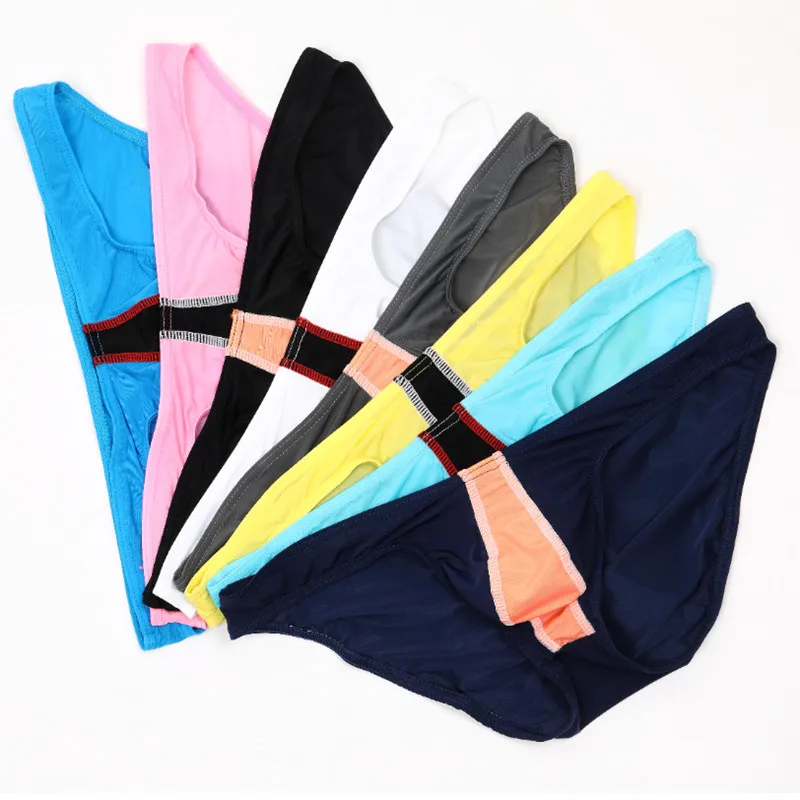 

Gay Men's Underwear U-convex Thin Ice Silk Low-waist Briefs Sexy Underwear Gay Love Bottoms Ice Silk Seamless Underwear Sexy