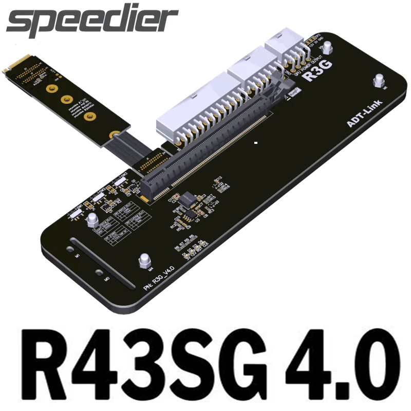2021 R43SG 4.0 External Graphics Card Riser Cable M.2 NVME M-Key To PCI-E 4.0 x16 Riser Adapter eGPU For ITX STX NUC Notebook PC