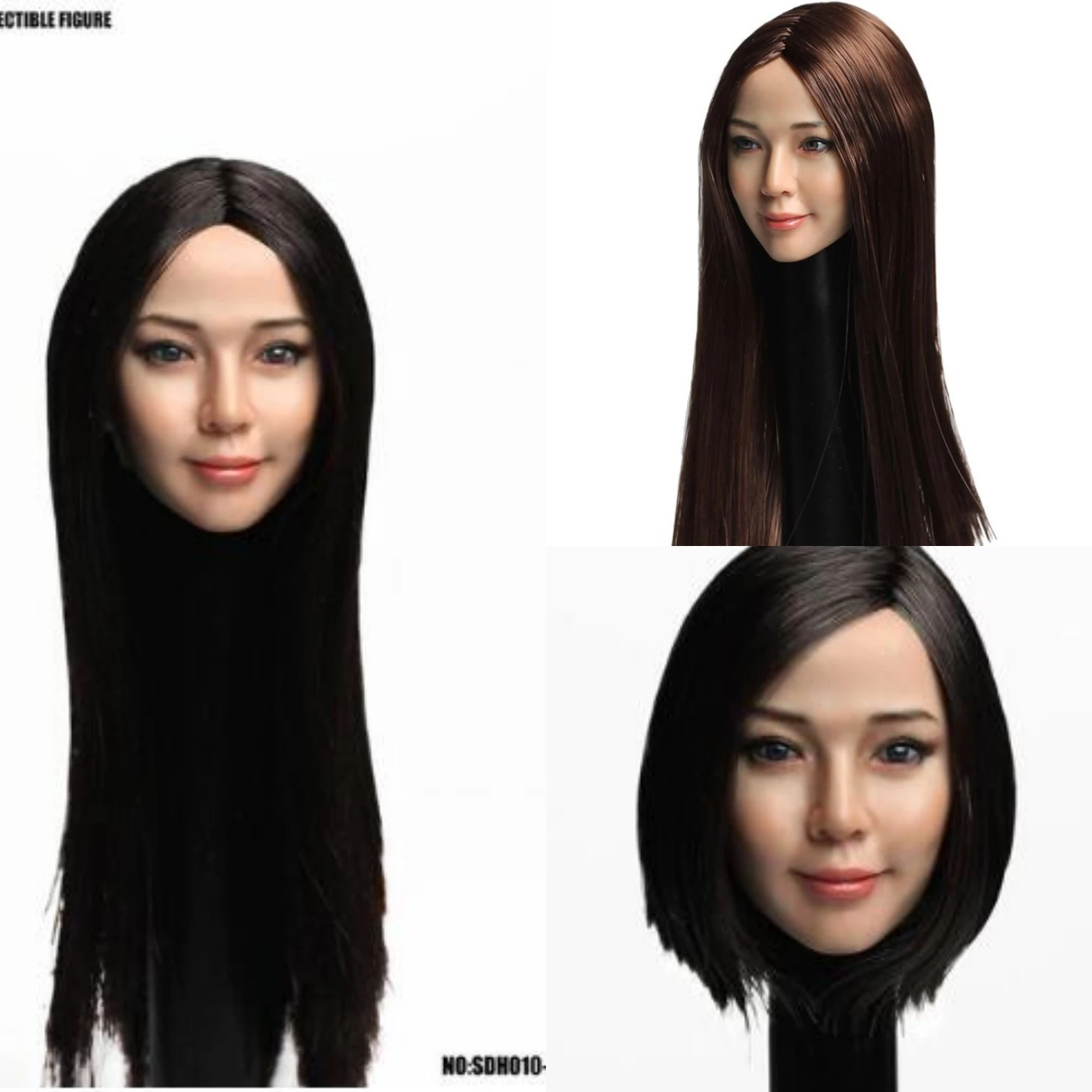 

1/6 Asian Beauty Head Sculpture Long Dark Hair SDH010 Fit for 12 Female Inches Action Figure Body