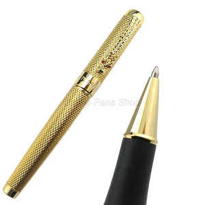 Jinhao 1200 Classic Rollerball Pen Beautiful Ripple With Dragon Clip, Golden Metal Carving Ink Pen Professional Gift Pen