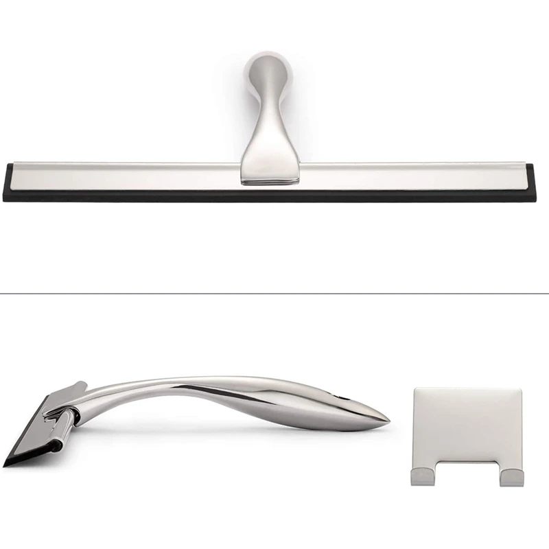 

Shower Squeegee, Stainless Steel Glass Window Squeegee All-Purpose Shower Squeegee for Bathroom, Window and Car Glass