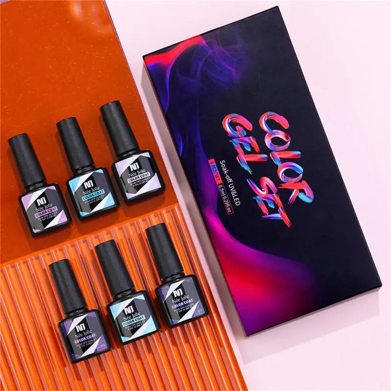 

6pcs/set UV Gel Nail Polish Rose Gold Sequin Sequin Gel Varnish Color Nail Polish DIY Nail Polish Art Nail Art TSLM1