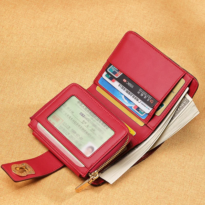 Женский кошелек маленький держатель для карт RFID ПВХ с застежкой изысканный