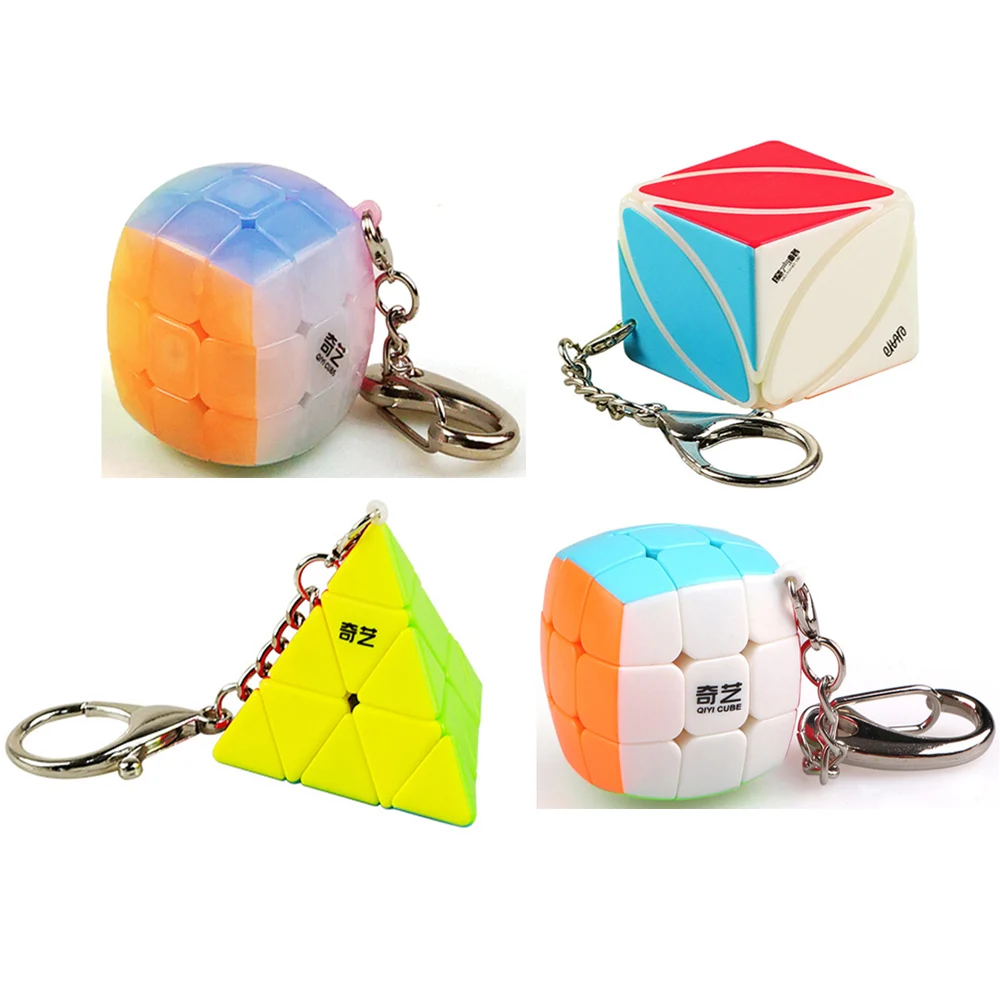 QiYi брелок IQ Cubes булочки/Плющ/Пирамида 3x3 кубик скорости волшебный