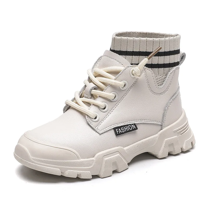 Модные кроссовки зимние ботинки Ботинки martin для мальчиков и девочек сетчатые