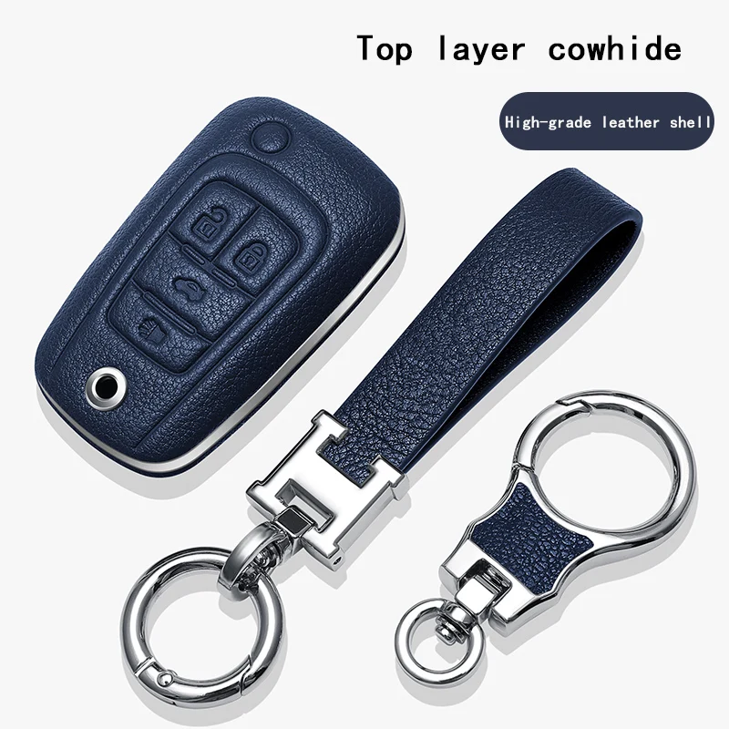 

Leather Car Key Case Full Cover For Buick Chevrolet Cruze Opel Vauxhall Insignia Mokka Encore Auto Fold Key Shell Protection
