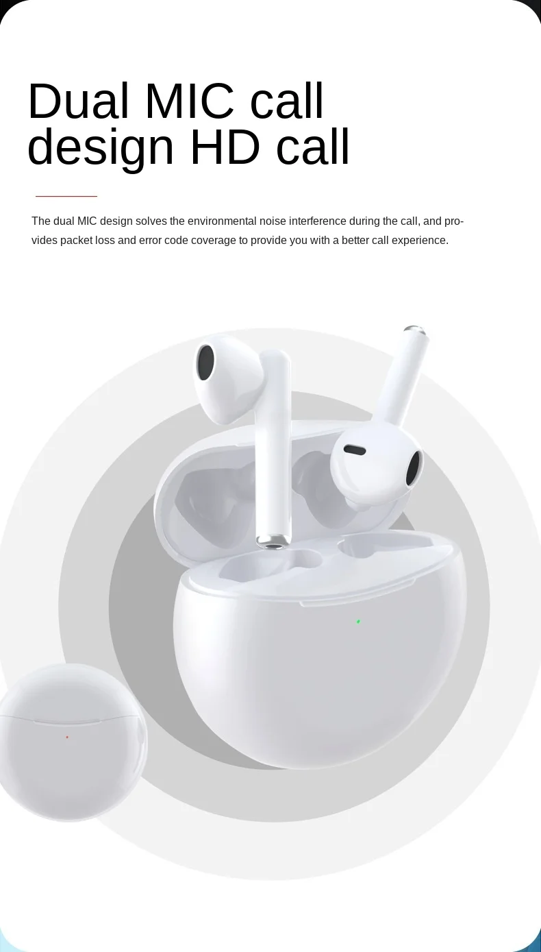 

I58 TWS Bluetooth 5.0 Wireless Earphone Smart Touch Control Earbuds HiFi Sound Quality Dual Mic Auto Match Headphone for Huawei
