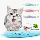Силиконовая игрушка в виде рыбы, кошки, кошачьей мяты для котят, мягкая игрушка для чистки зубов, кошек, жевательная игрушка для домашних животных, молар, продукт для кошек, Прямая поставка