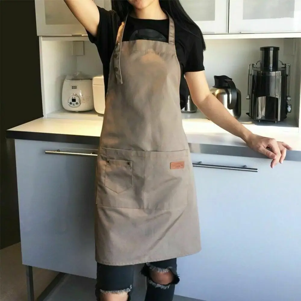 

Pure Color Cooking Kitchen Apron For Woman Men Chef Waiter Cafe Shop BBQ Hairdresser Aprons Bibs Kitchen Accessory Dropshipping