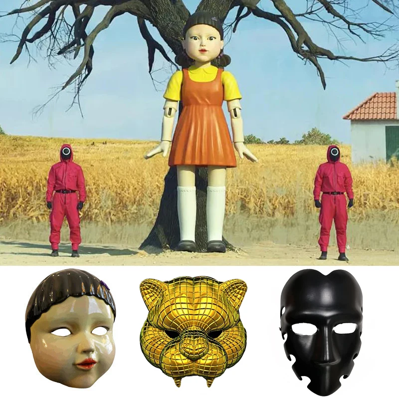 

NEW The Korean TV Squid Game Mask Acrylic Squid Game Blockhead Squid Game New Christmas Gifts Halloween Costume Ball Props