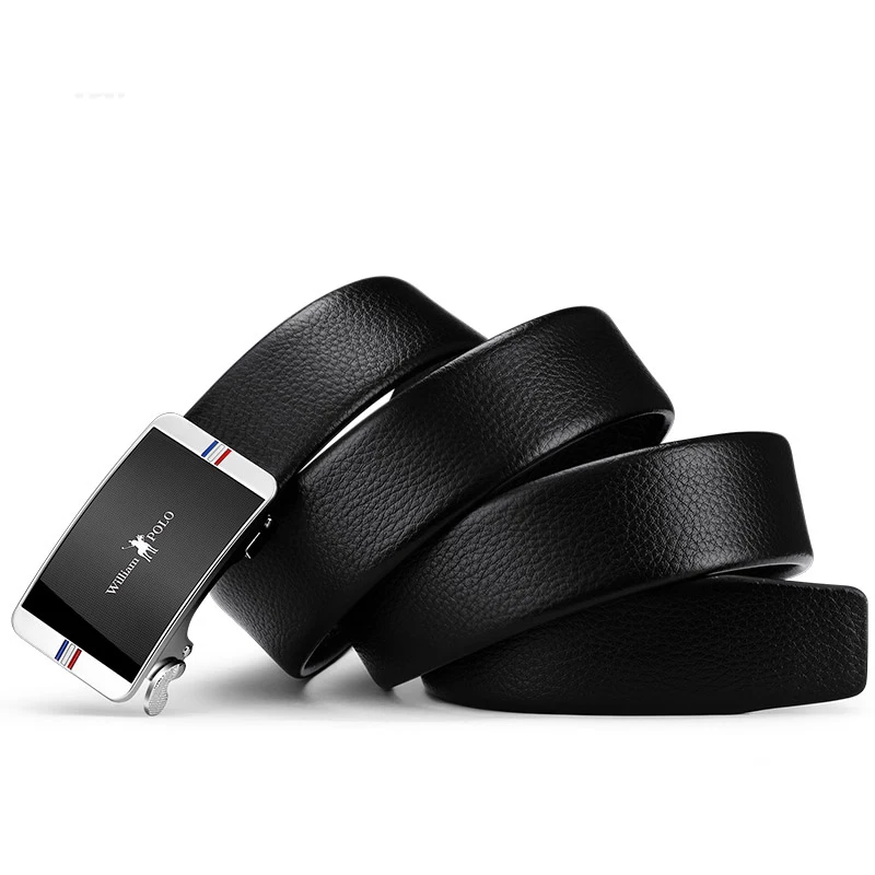 Ремень WILLIAMPOLO мужской из натуральной кожи элегантный с автоматической