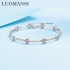 Luomansi 1 карат муассанит 10 звезд Серебряный браслет для женщин 100%-S925 серебряные ювелирные изделия подарок на свадьбу годовщину вечерние ринку