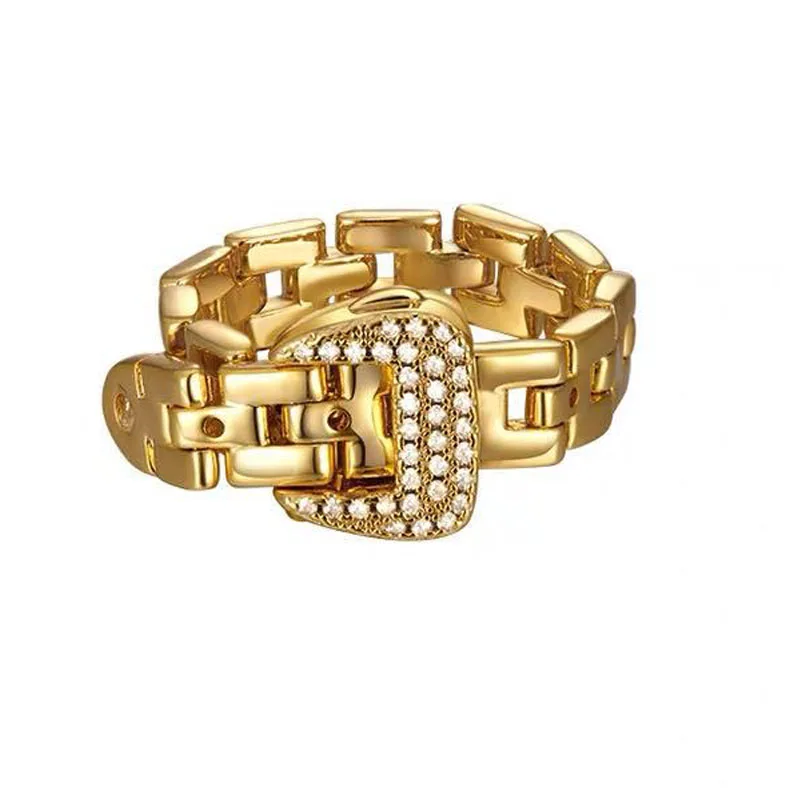 Пряжка для ремня женщин кольцо подарок Регулируемый Золотой Циркон Роскошные