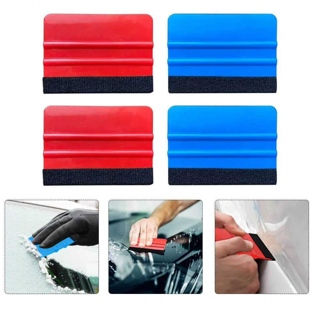 4PCS Scrapper Set Wallpaper Scraper Plastic Wrap Squeegee Tool Wall Paint Smoother Spackling Putty Cleaning Filling Scraper