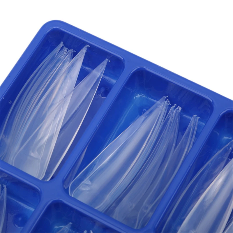 100 шт./кор. прозрачные длинные накладные ногти пластик искусственный ноготь