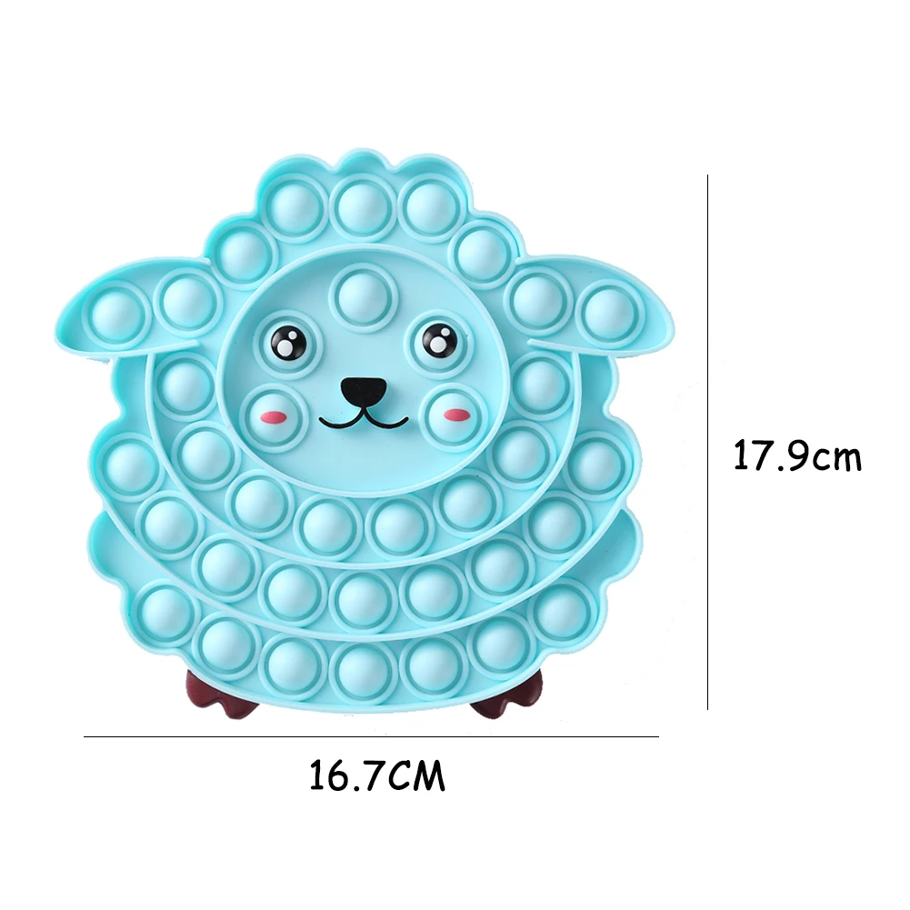 

Sheep Silicone Fidget Push Rainbow Bubble Sensory Toy Squishy Stress Reliever Autism Needs Anti-Stress Push Adult Children Toys