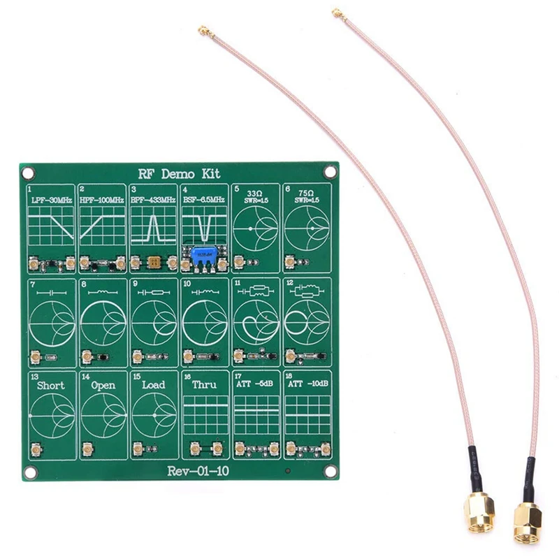 

RF Demo Kit for NanoVNA Filter Attenuator VNA RF Test Board Kit Module Breadboard Vector Network Analyzer Learner Tool