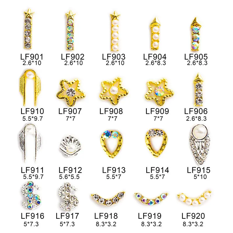 50 шт./лот оболочка звезда доллар США 3d сплав украшения для ногтей принадлежности