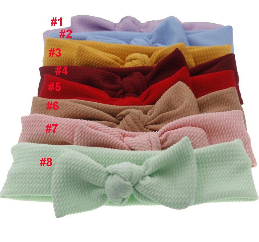 

12Colors 4.8" Solid Fabric Hair Bow Headbands,Kids Textured Hair Bows Elastic Nylon Headband Kids Girls Hair Accessories