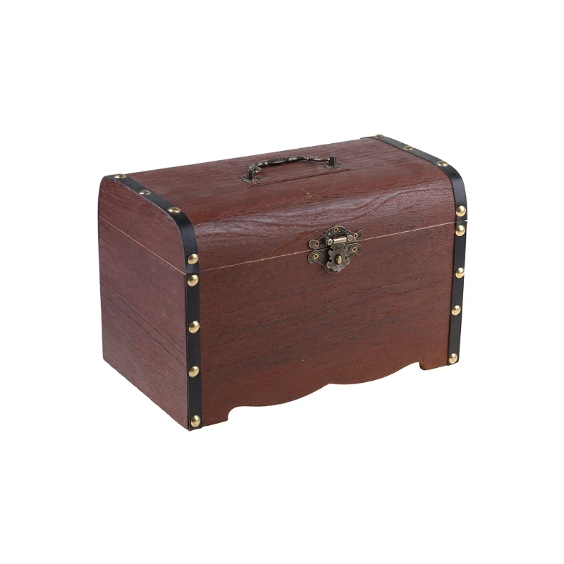 Деревянная Копилка в стиле ретро с замком для хранения денег украшений