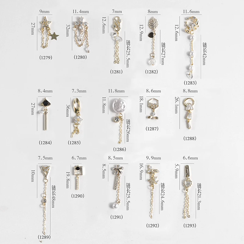 

Classical Luxury Strass Crystal Chain designs Nails Art Accessories Alloy Zircon Formanicure decorations Nail parts Gems tools