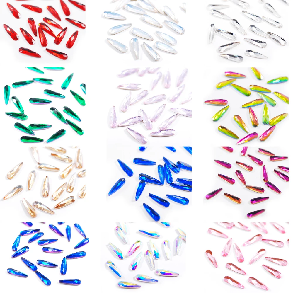 

Модная новинка капли воды каплевидные 3D Стразы для ногтей 3*10 мм плоские стеклянные кристаллы костюм платье Макияж украшения