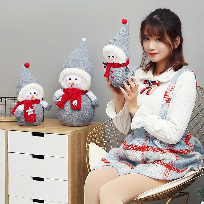 

Christmas Decorations Snowman Dolls Old People Pile Head Ornaments Shopping Mall Window Scene Layout