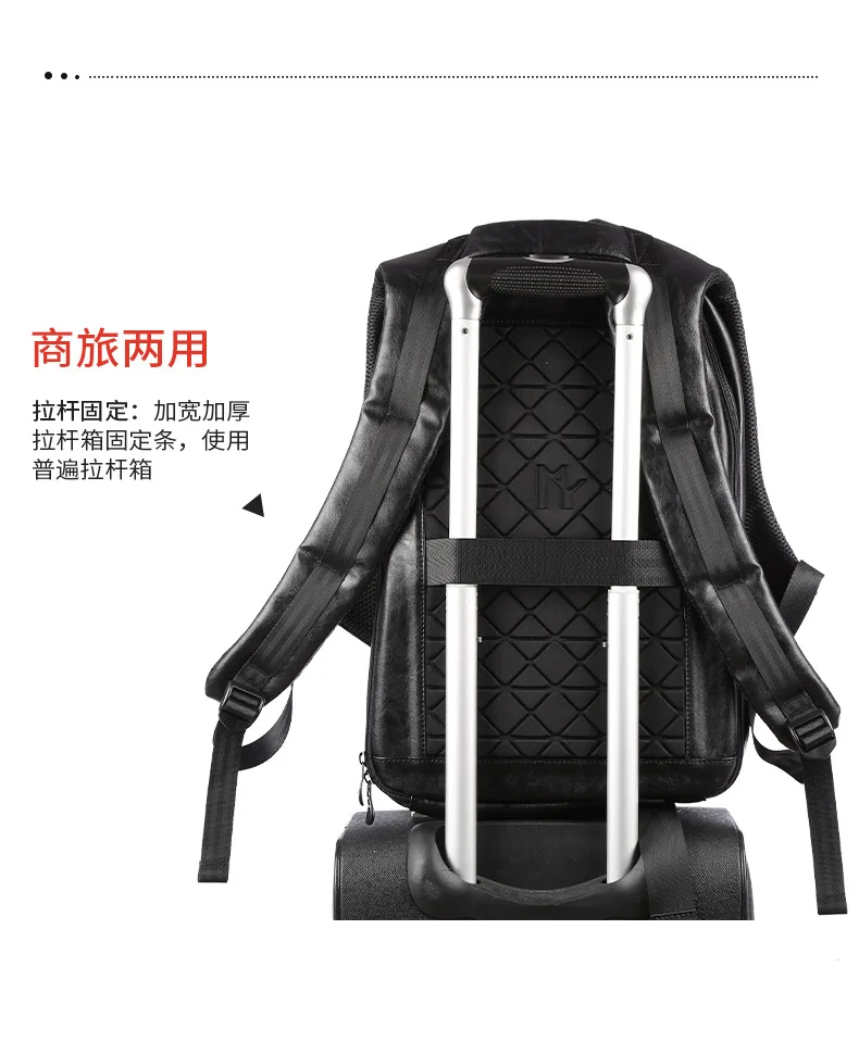 

19 in Pvc Backpack,Large Capacity Anti-theft Travel Bag,Schoolbag for Teenager,Can Hold 15.6 Inch Laptop