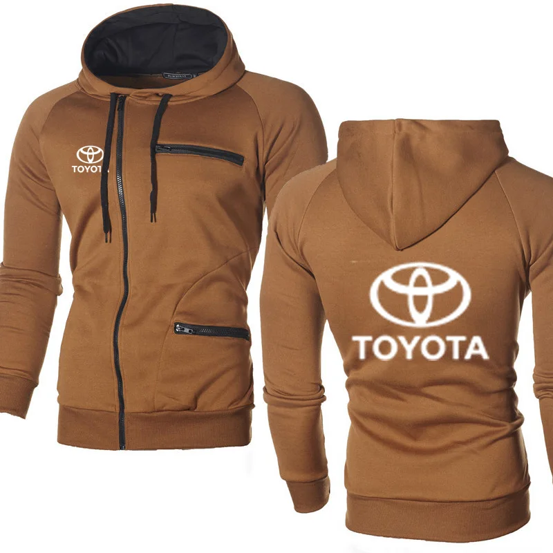 

Fashion Mens Hoodie Toyota Car Logo Print Casual Hip HopHarajuku Long Sleeve Hooded Sweatshirts Mens zipper Fleece warm Jacke