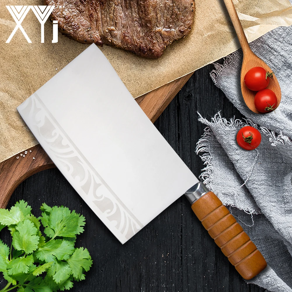 Xyj кухонный нож из нержавеющей стали качественный разделочный для Кливера