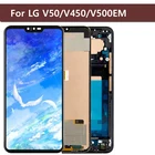 Для LG V50 ThinQ 5G LCD дисплей с рамкой кодирующий преобразователь сенсорного экрана в сборе запасные части LCD для LG V50