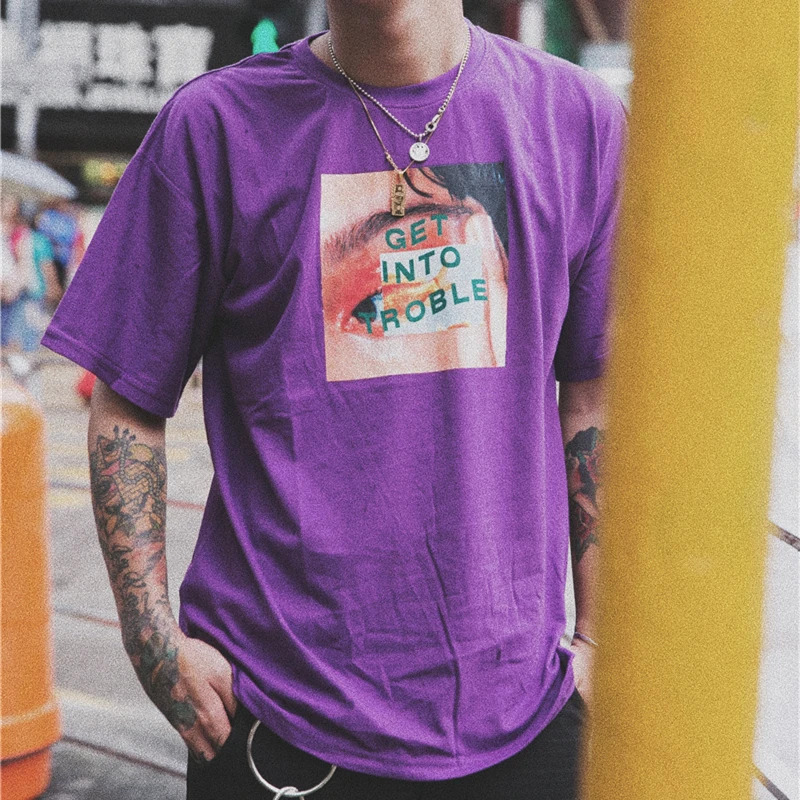 

2019 T Shirt Mens Hip Hop Printed Tshirt Streetwear Summer Cotton Harajuku T-Shirts Short Sleeve Tops Tees Street Wear White