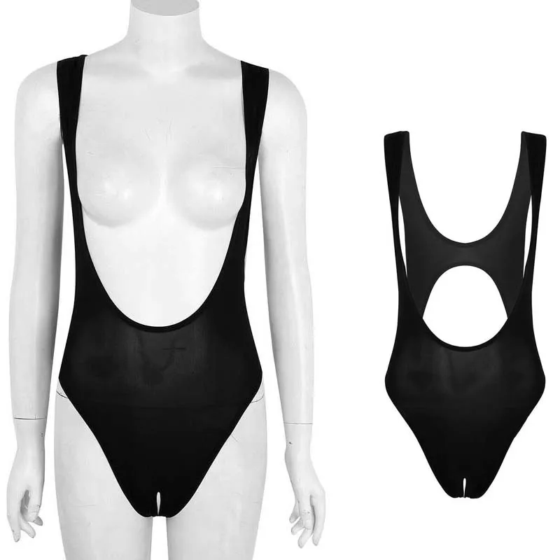 

Erotic Women Open Breast Crotchless Teddy High Cut Bikini Thong One-Piece Bodysuit Lingerie Swimwear