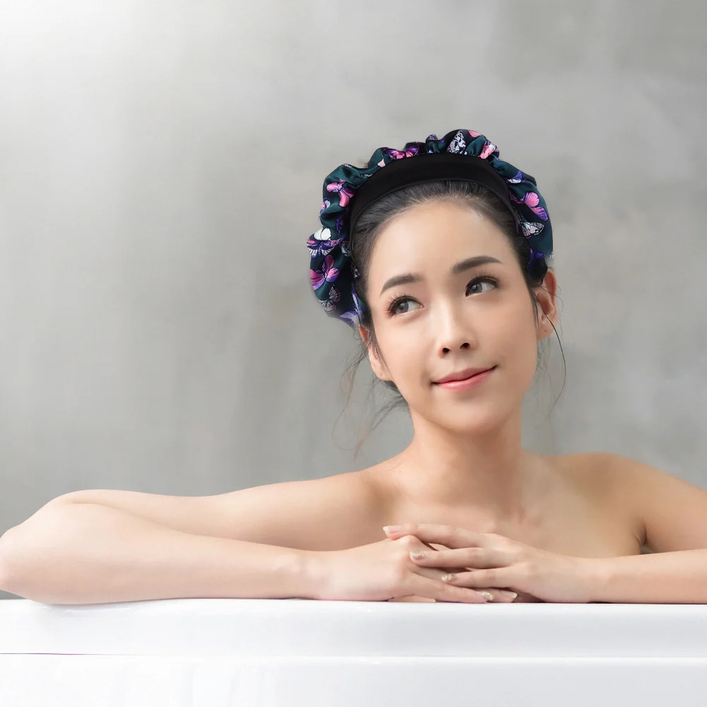 

1 Set 2Pcs Beauty Salon Caps Comfortable Night Caps Home Woman Sleeping Caps