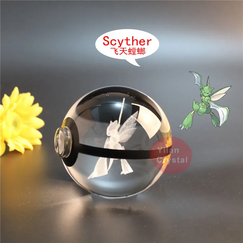 Новый стиль шар хорошего качества с гравировкой Scyther хрустальный бесплатной