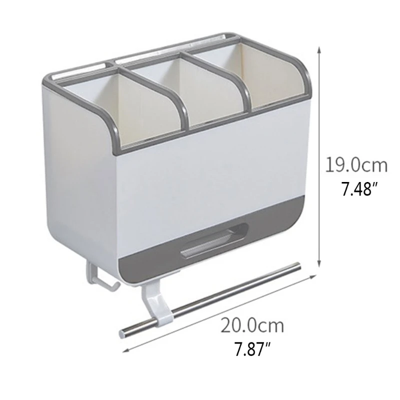

Plastic Chopstick Holder Wall-mounted Drain Chopstick Cage Household Tableware Storage Multifunctional Chopstick Box