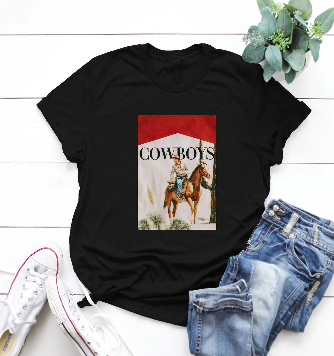 Новые трендовые ковбойские Женские повседневные топы модная футболка унисекс в