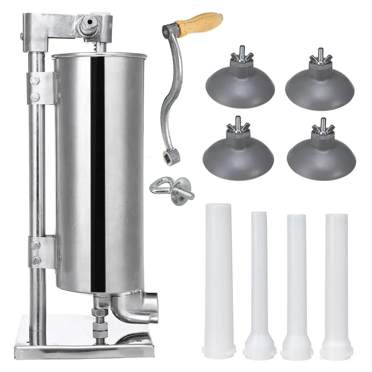 

4L Sausage Stuffer Filler Maker Meat Stainless Steel Machine With 16/15/18/21mm Tubes Commercial Restaurant For Sausage Maker
