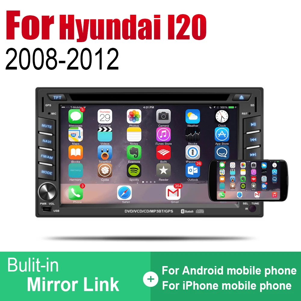 Автомагнитола ZaiXi 2 Din для Hyundai i20 Troy 2008 ~ 2012 GPS навигация BT Wi Fi карта мультимедийная