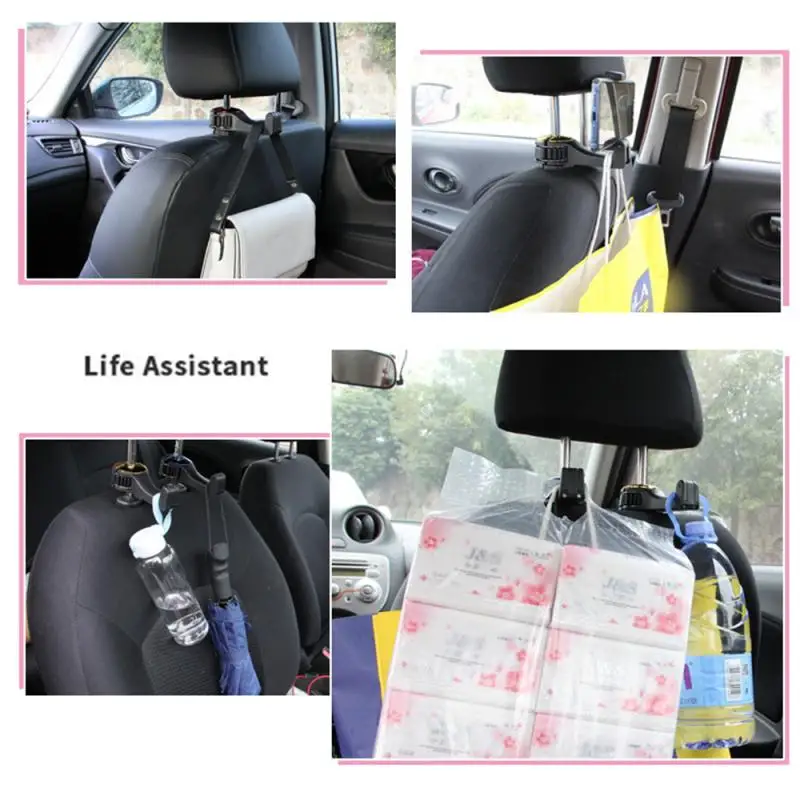 

2 In 1 Headrest Hook & Phone Holder Bracket Seat Back Hanger With Car Headrest Hook Phone Seat Universal Car Seat Hook