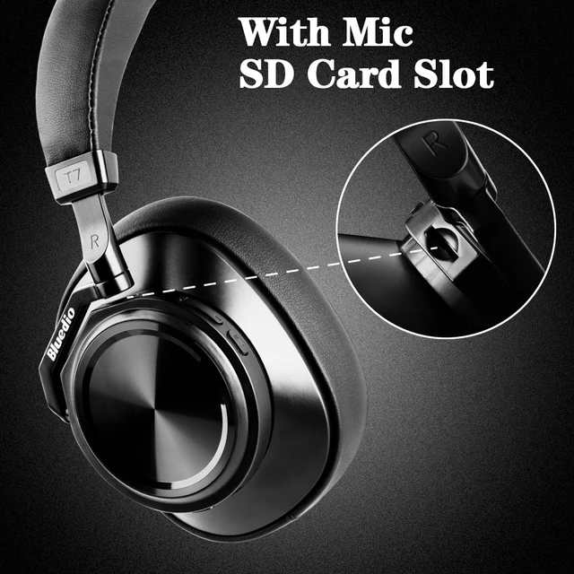 Bluedio T7+ Headphone Bluetooth User-defined Active Noise Cancelling Wireless Headset With Microp For phone Support SD Card Slot 3