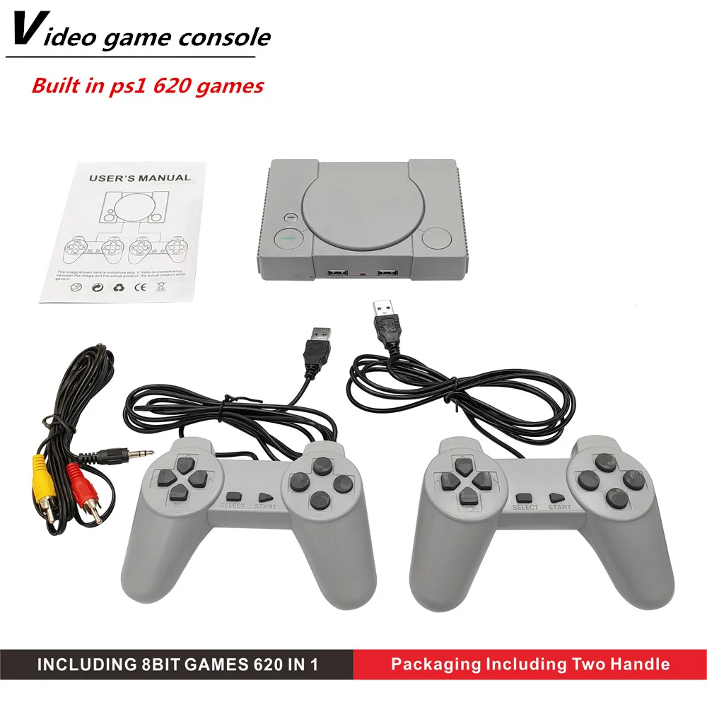 Игровая приставка для PS1 с ручкой ТВ 620 классических игр двойные геймпады