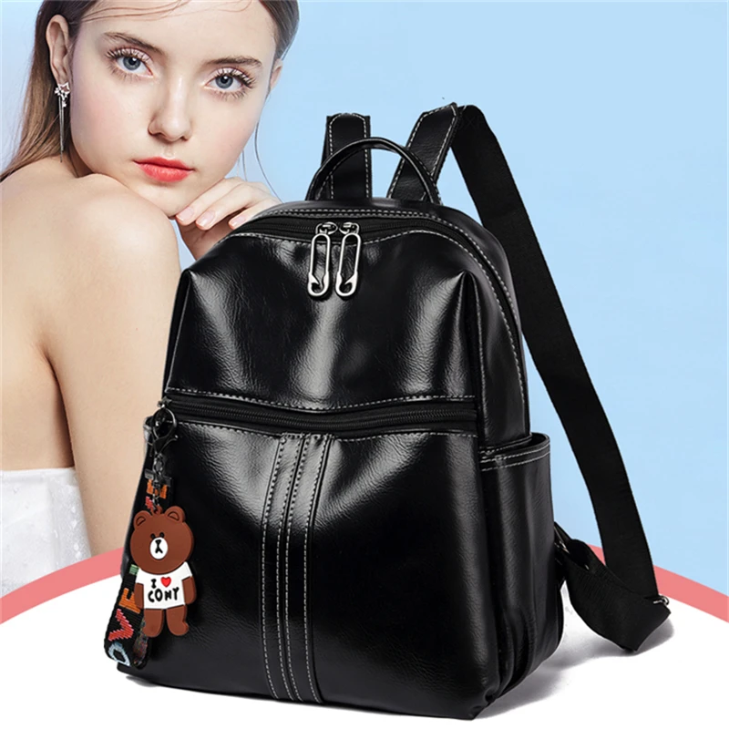 

New Backpack Casual Women School Backpack Candy Colour Women Backpack Multi-pocket School bag for teenage girls Mochilas Female