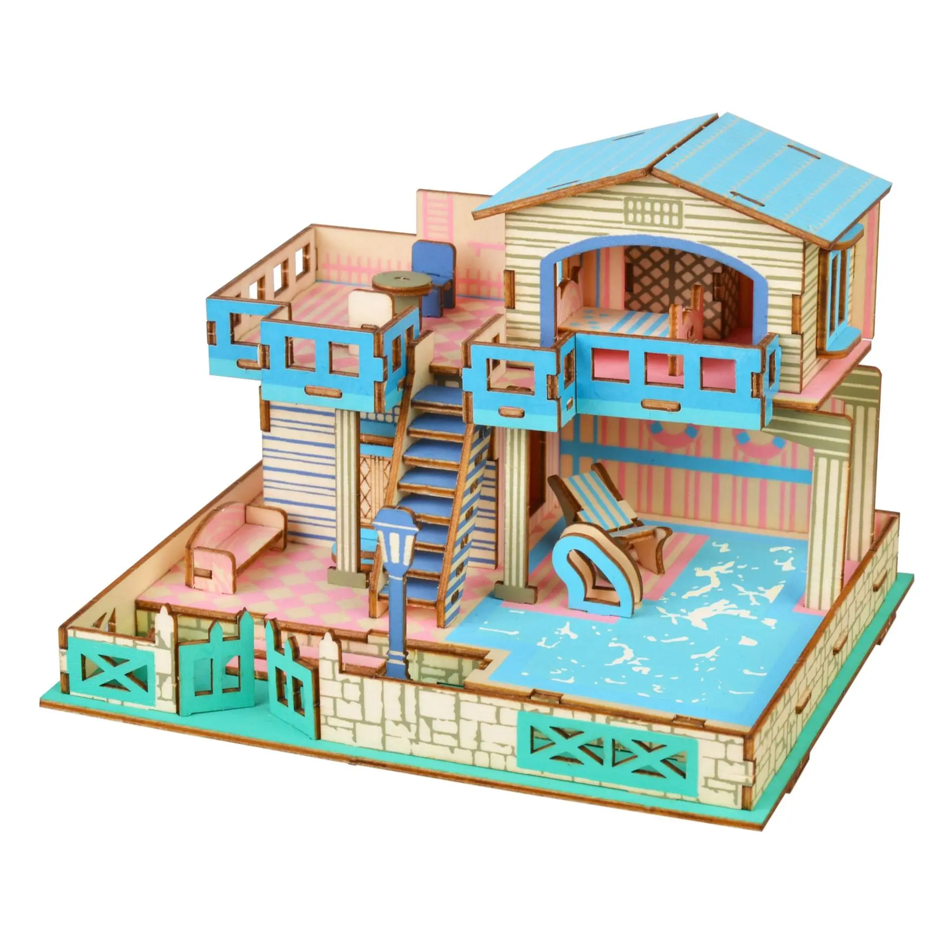 3D головоломки деревянные модели наборы DIY строительные игрушки Nusa Lembongon Island Villa