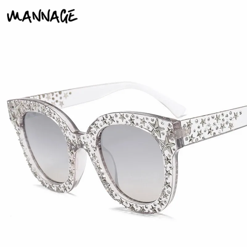 Стразы украшенные Квадратные Солнцезащитные очки женские роскошные