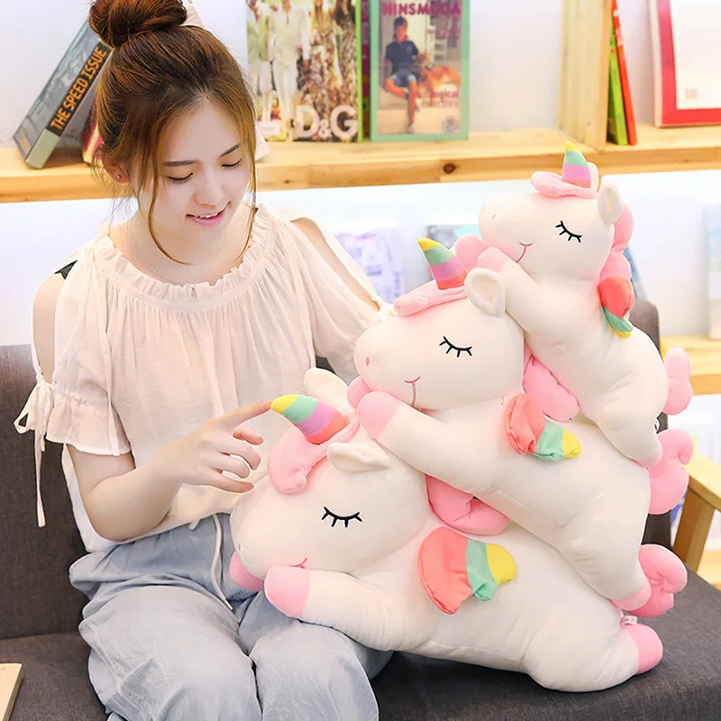 Kawaii гигантский единорог плюшевая игрушка мягкая кукла единорога 40/50/60 см в виде