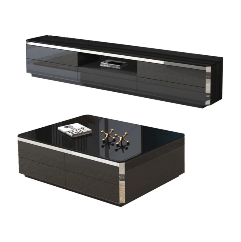 

Living room furniture simple modern coffee table tempered glass living room luxury TV cabinet combination